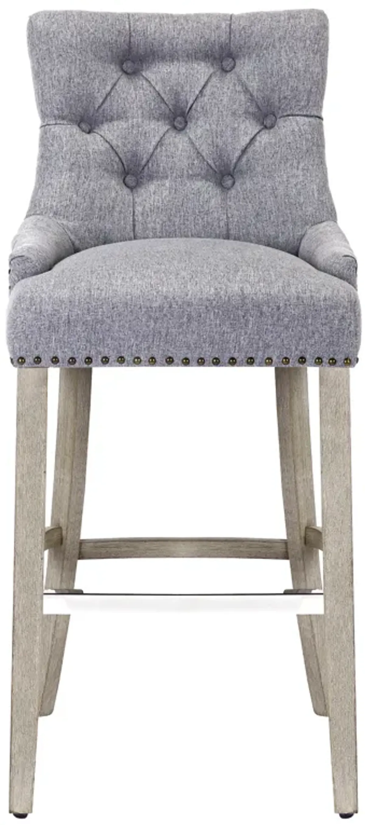 WestinTrends 29" Linen Fabric Tufted Upholstered Bar Stool, Antique Grey