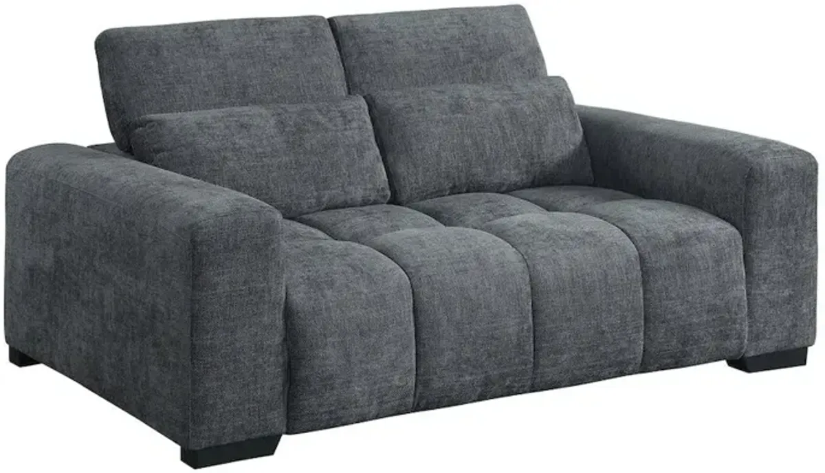 Best Quality Furniture 2 Seater Loveseat In Dark Gray With Adjustable Backrest