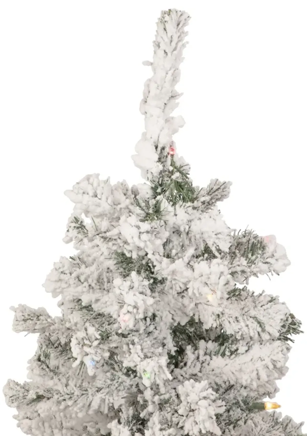 4.5' Pre-Lit Medium Heavily Flocked Pine Artificial Christmas Tree  Multicolor Lights