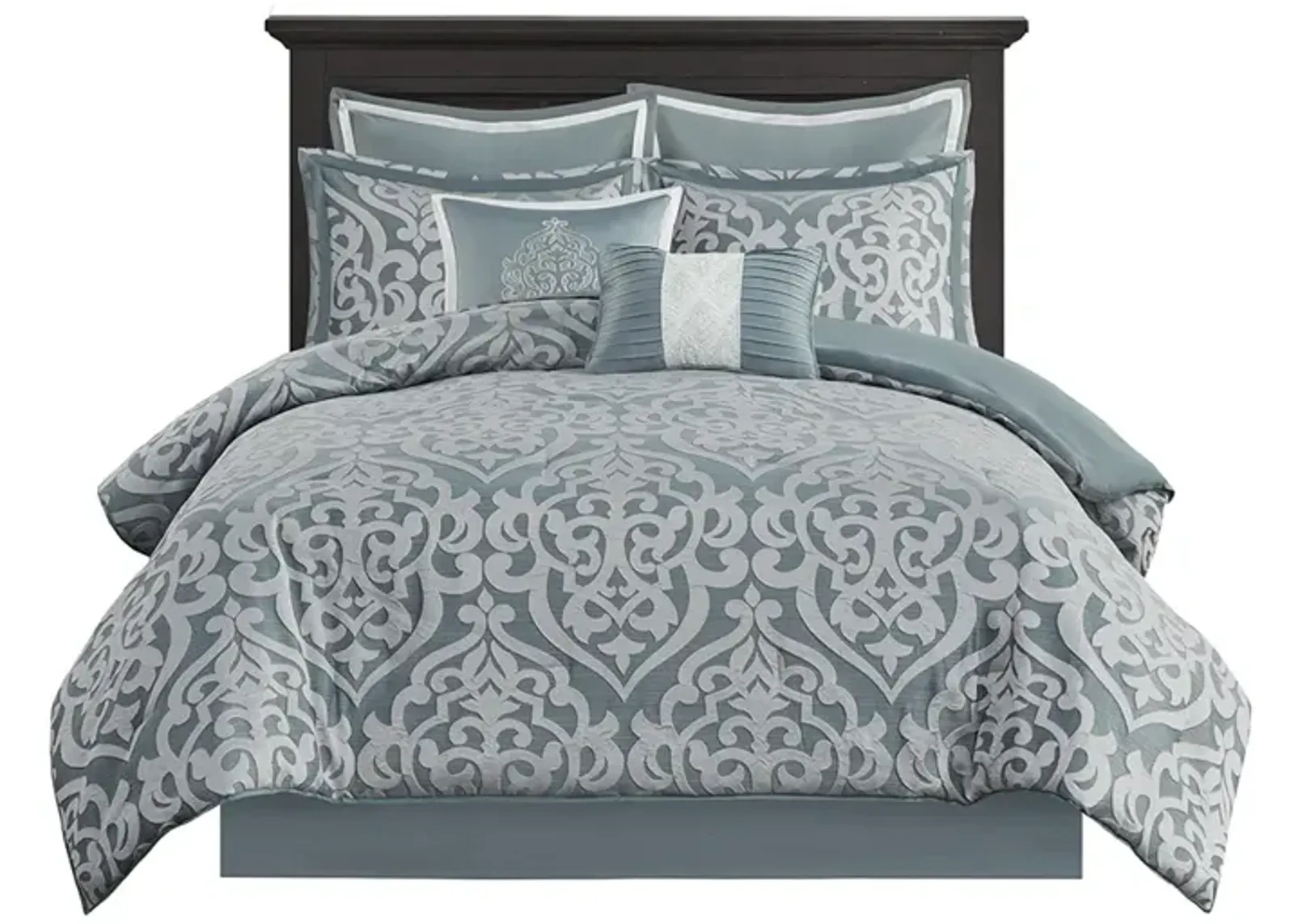 Gracie Mills Pineda Luxurious 8-Piece Jacquard Comforter Set