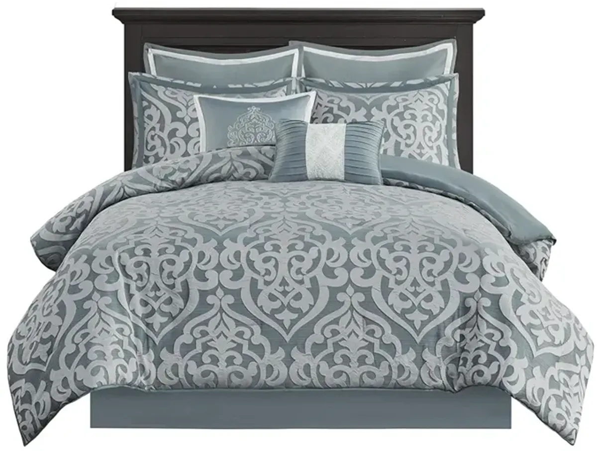 Gracie Mills Pineda Luxurious 8-Piece Jacquard Comforter Set