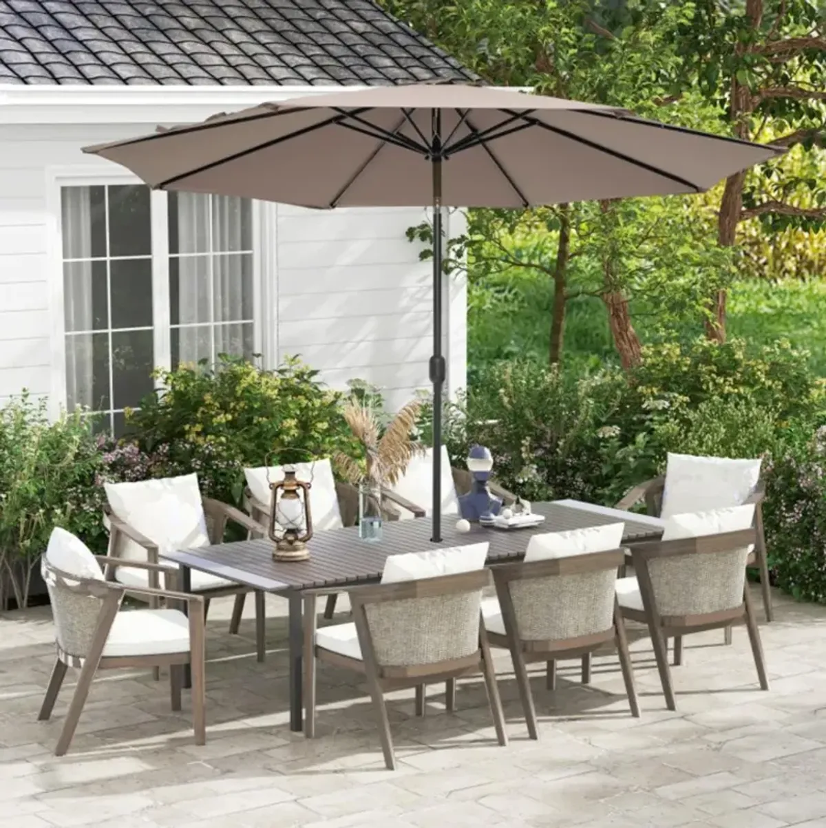 Hivvago 10 Feet Outdoor Patio Umbrella with Tilt Adjustment and Crank