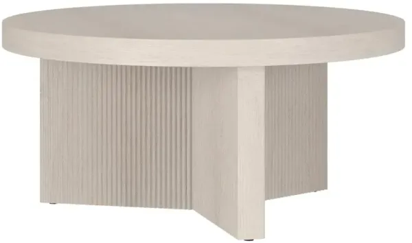 Hudson&Canal Holm 32 Wide Round Coffee Table in Alder White