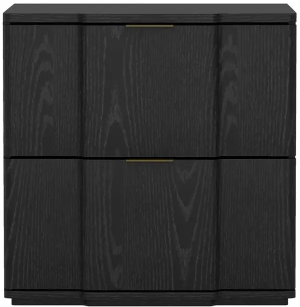 Clive 22" Nightstand in Black and Gold (2-Drawer)
