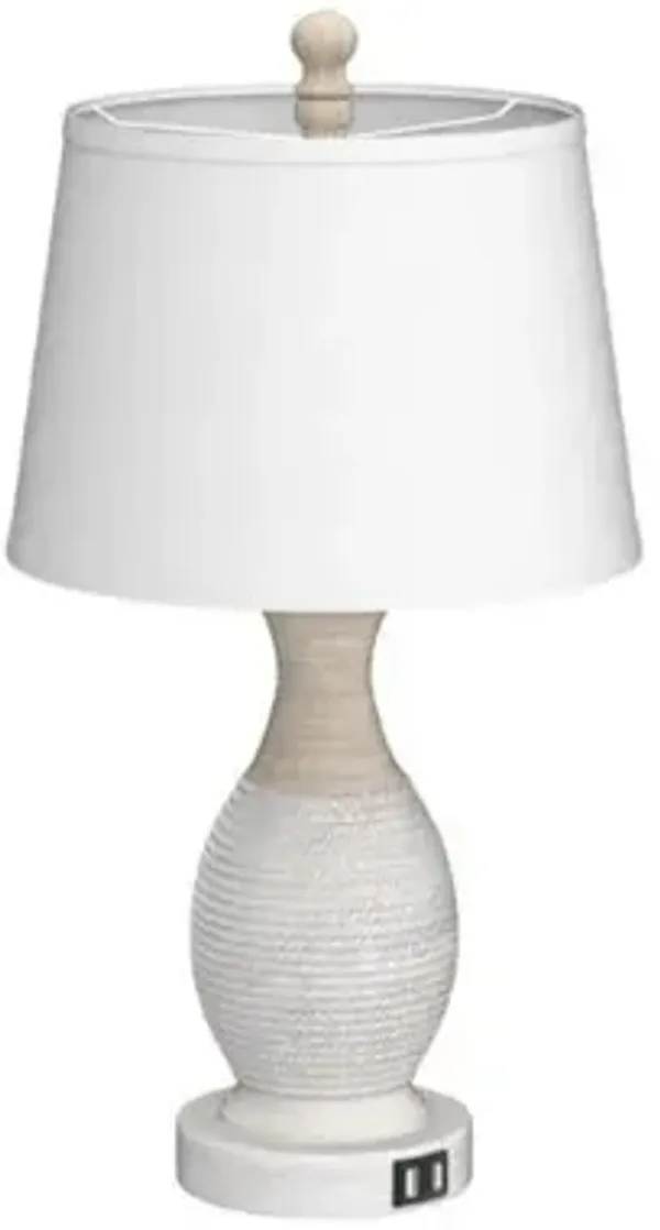 32" Tall Table Lamps – Set of 2 with USB, Nightlight & Fabric Shades
