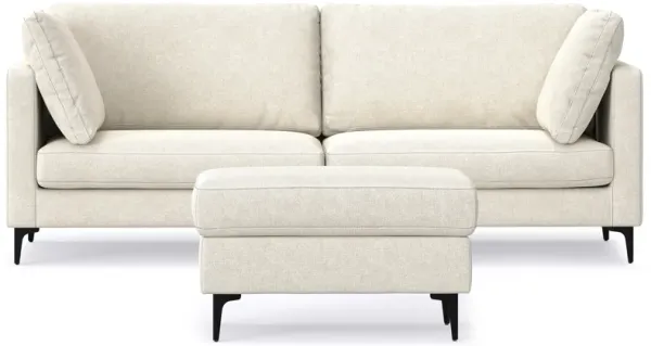 Ava 90-inch Sofa and Ottoman Set in Tightly Woven Performance Fabric