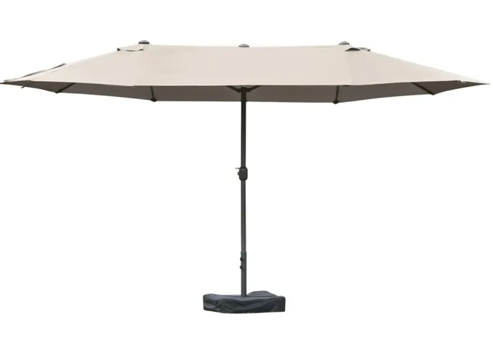 Coffee-Colored Shade: 15ft Rectangular Double-Canopy Patio Umbrella