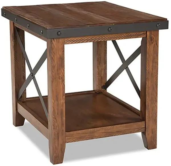 Taos End Table, Multi Colored Brown Canyon Finish