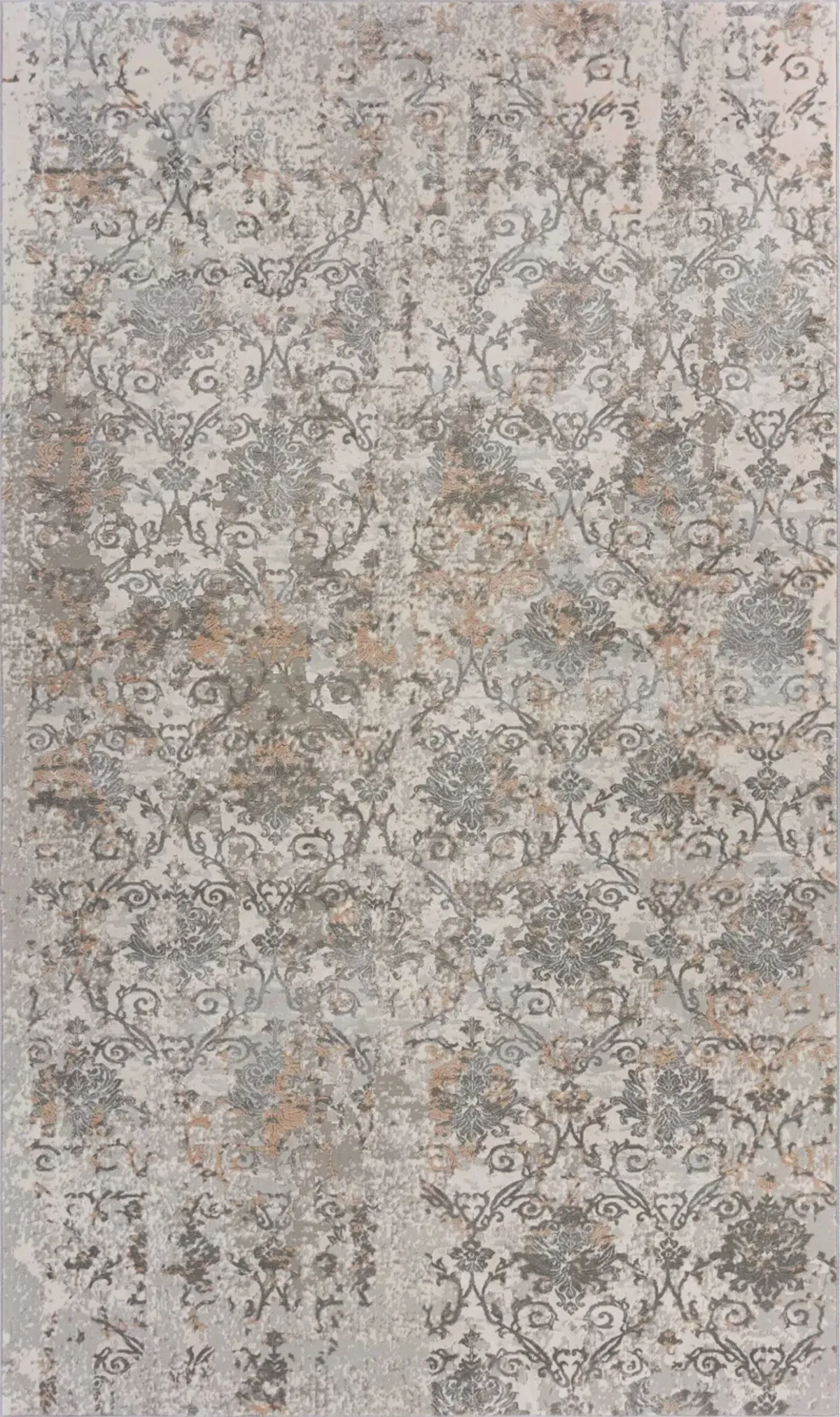2 X 3 cream Abstract Distressed Area Rug