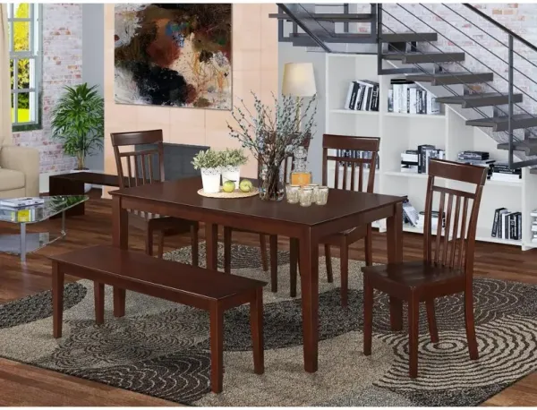 6 Pc Kitchen Table with bench set - Table and 4 Kitchen Chairs and 1 Bench