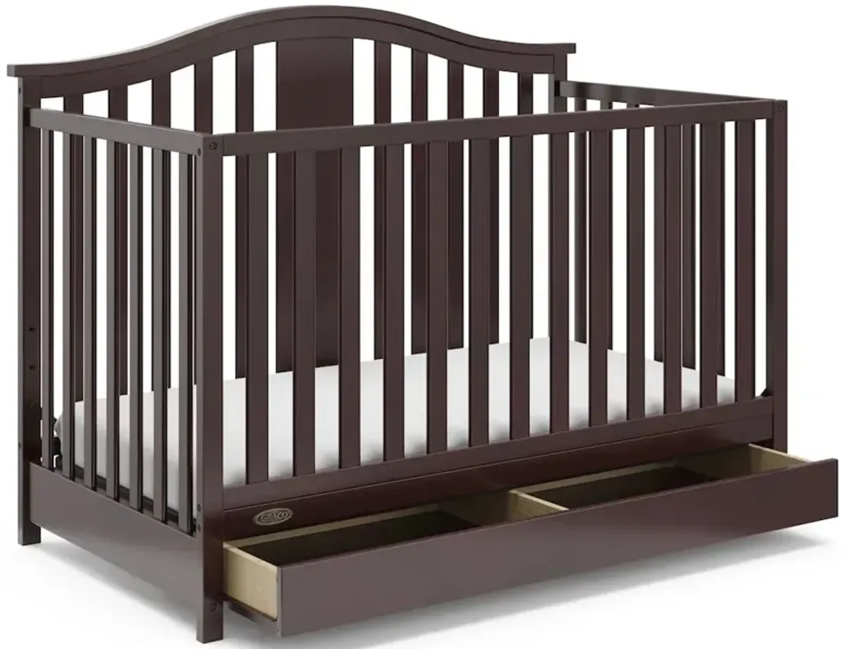 Graco Solano 4-in-1 Convertible Crib with Drawer - Espresso