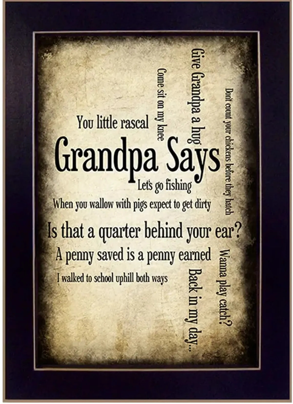 Grandpa Says Black Framed Print Wall Art