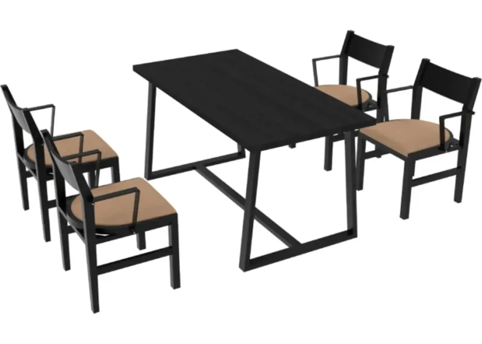 Hivvago 4-Person Dining Table Set with Chairs and Bench