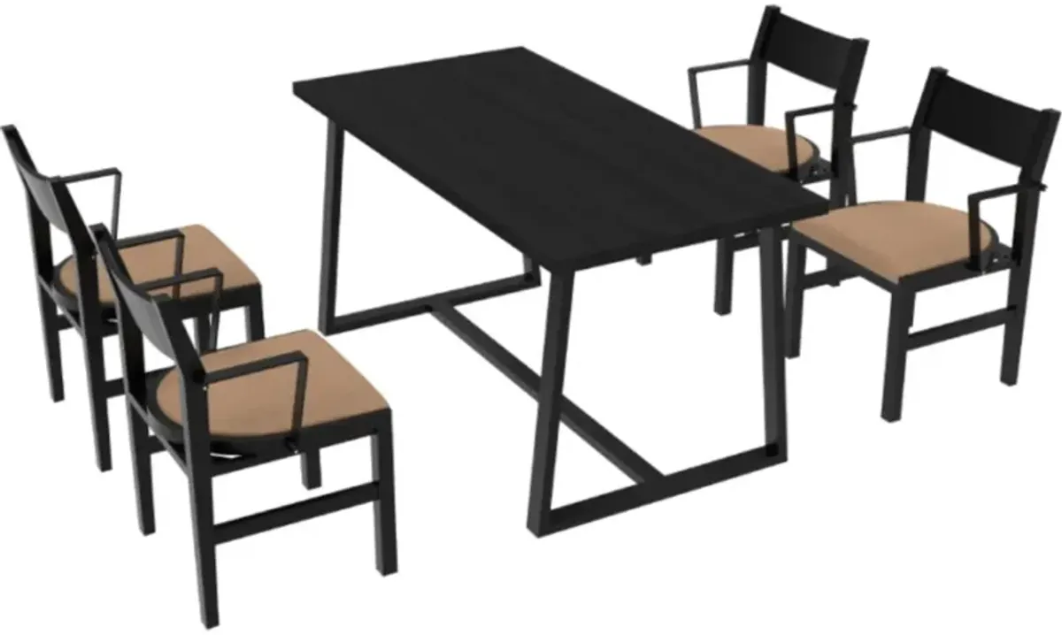 Hivvago 4-Person Dining Table Set with Chairs and Bench