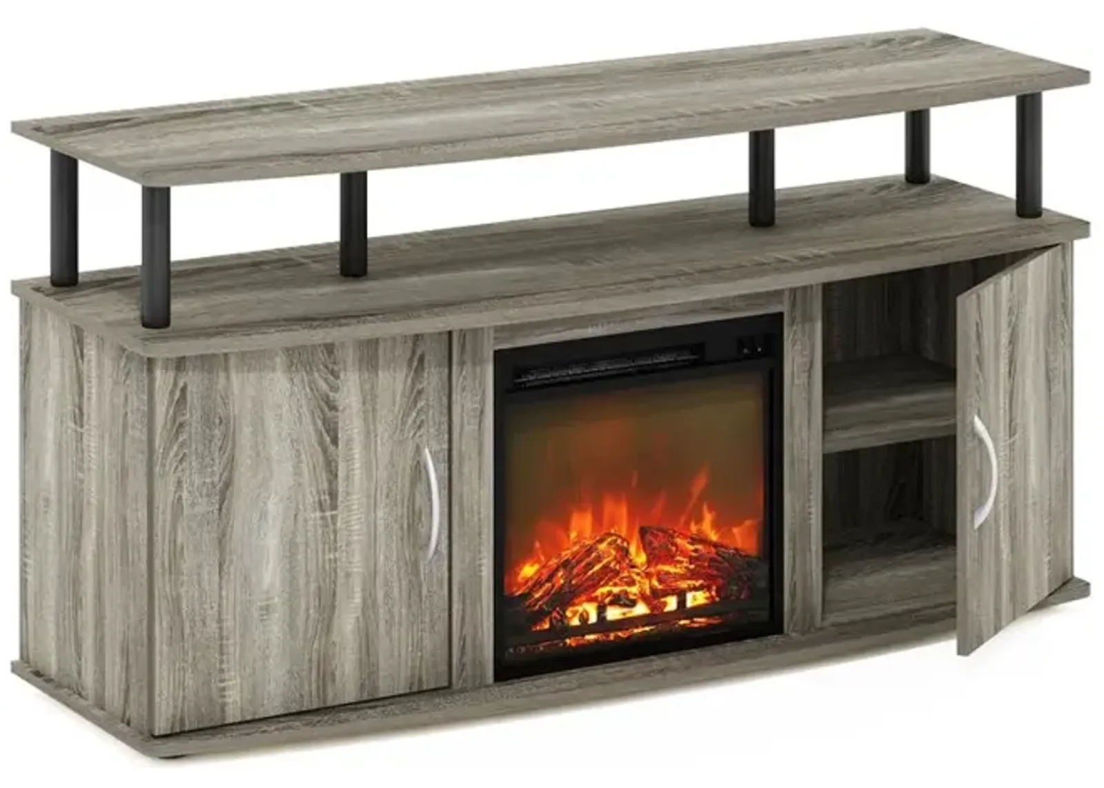 Fireplace Entertainment Center with Doors Storage Cabinet for TV up to 55 Inch