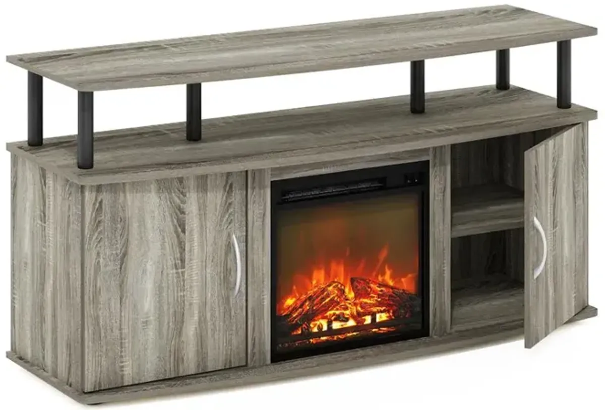 Fireplace Entertainment Center with Doors Storage Cabinet for TV up to 55 Inch