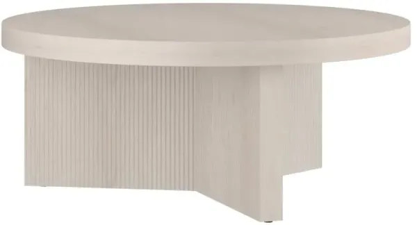 Hudson&Canal Holm 36 Wide Round Coffee Table in Alder White