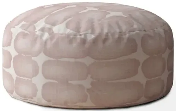 Hivvago 24" Canvas Round Abstract Pouf Ottoman