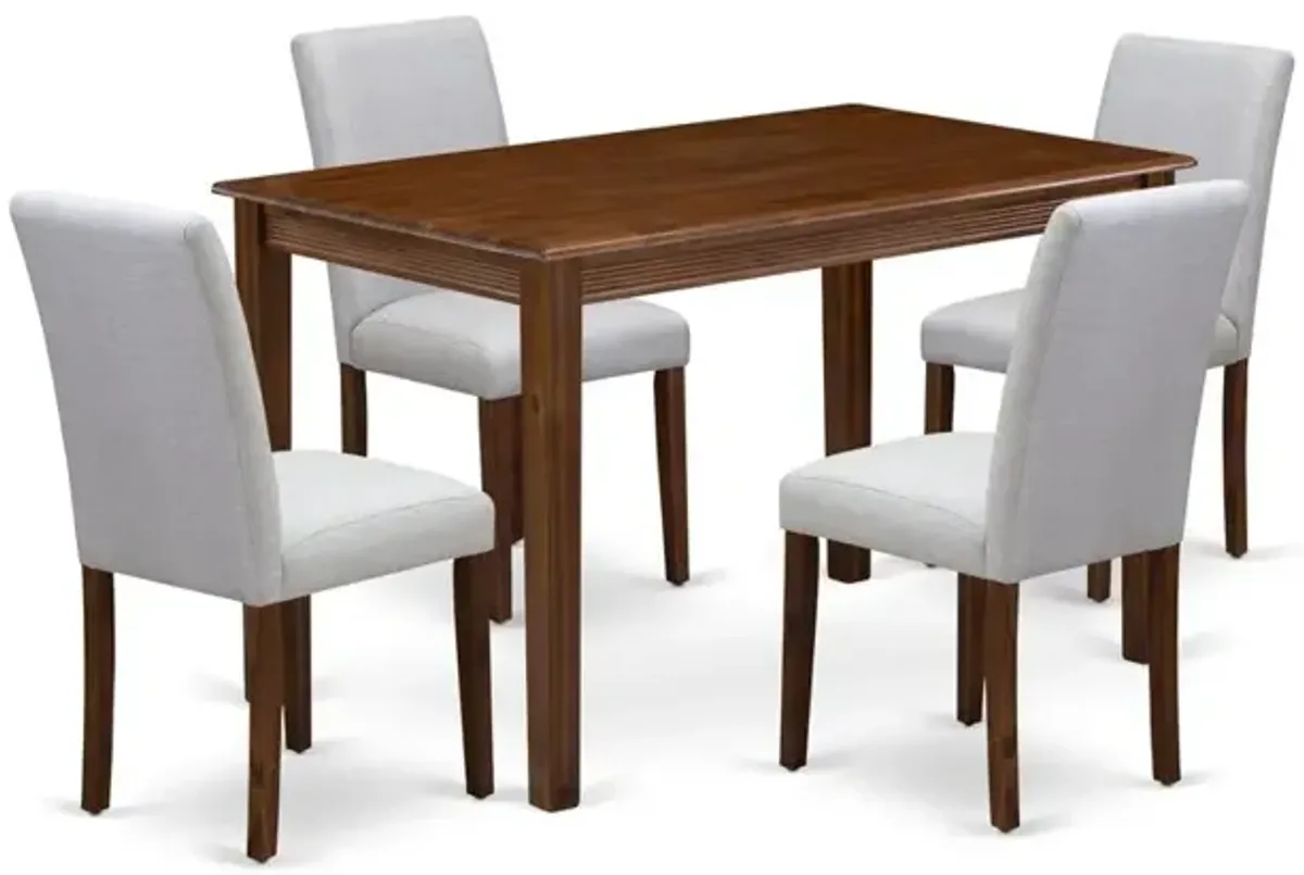 5 Piece Modern Dining Table Set Includes a Rectangle Dining Room Table