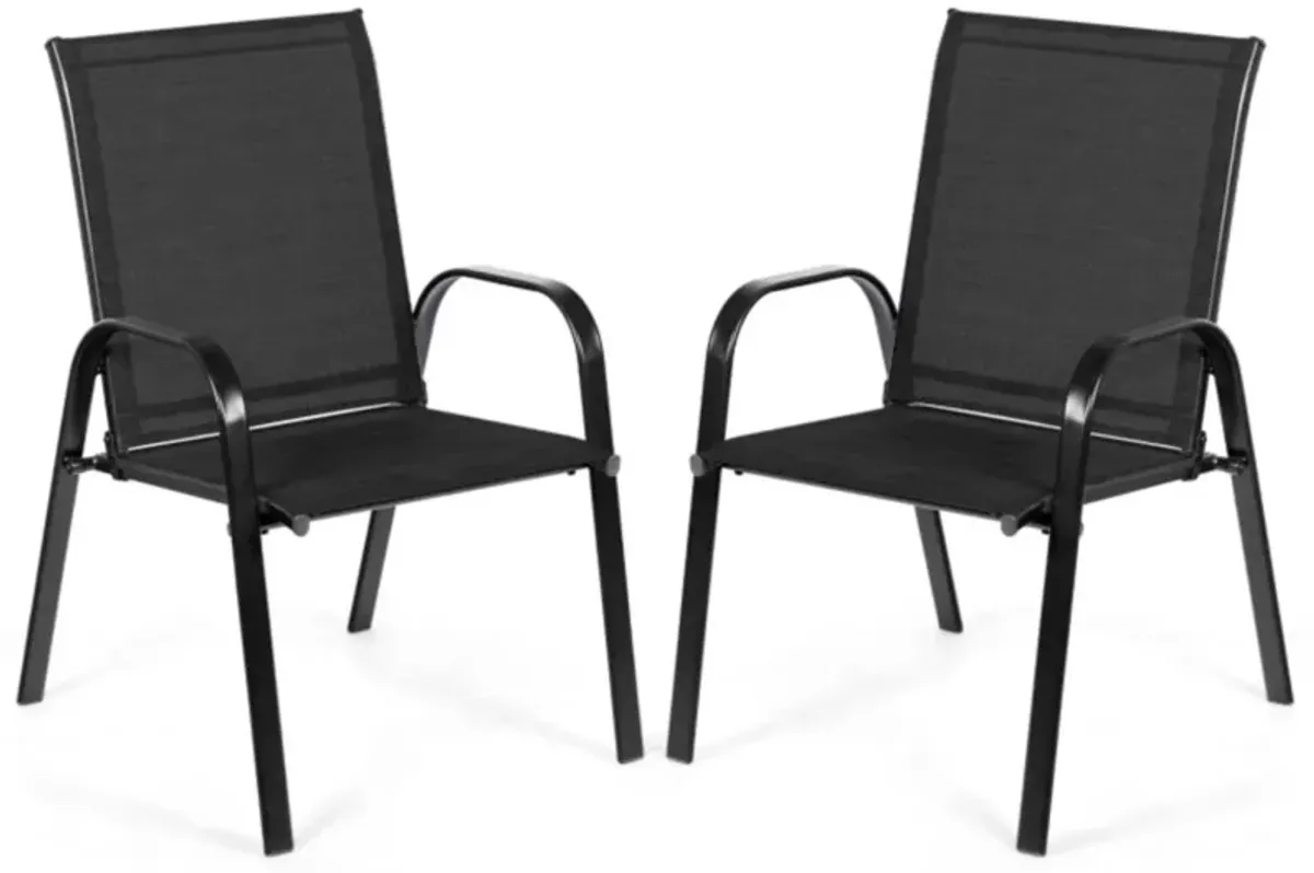 Hivvago 2 Pieces Patio Outdoor Dining Chair with Armrest