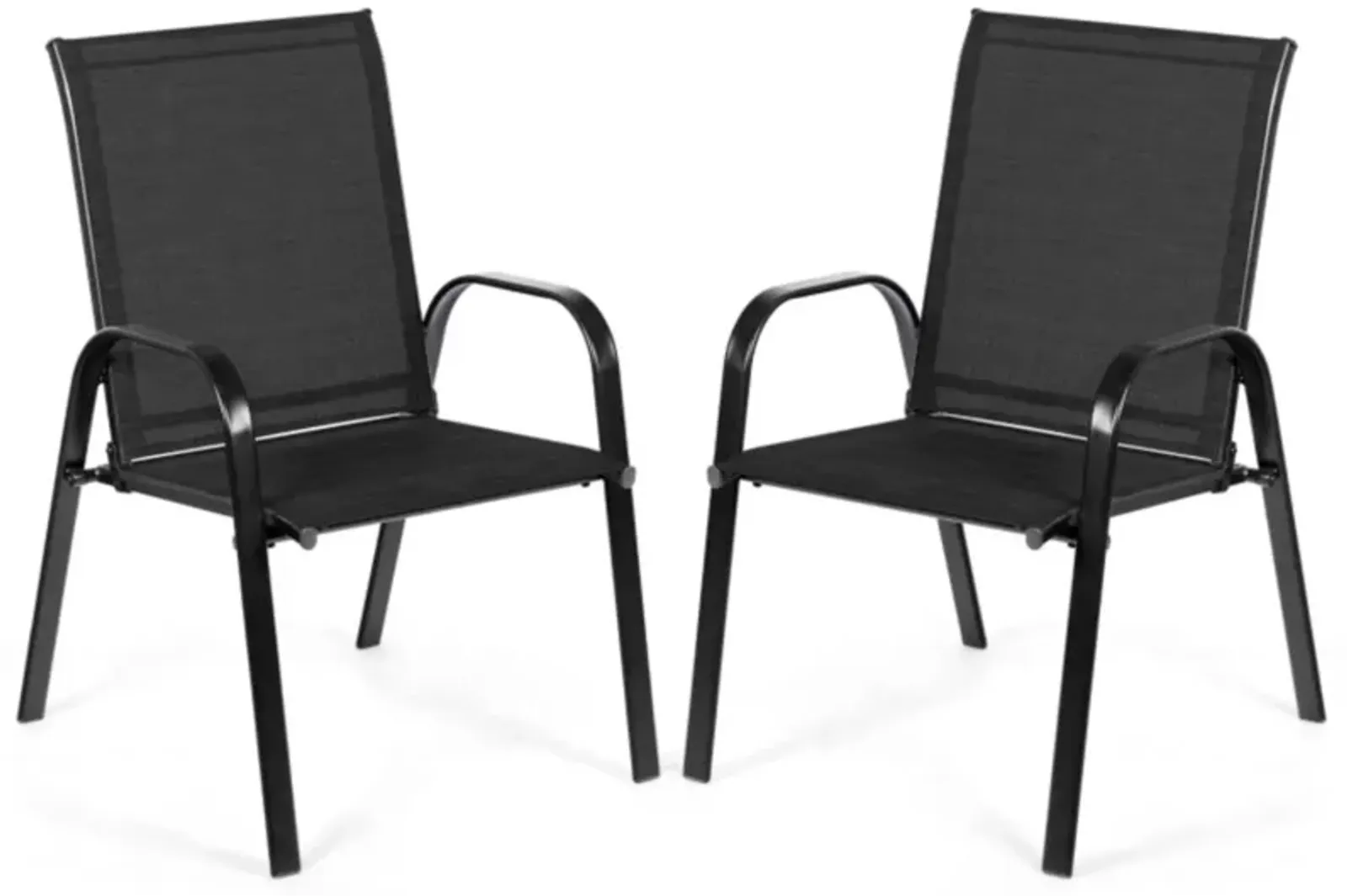 Hivvago 2 Pieces Patio Outdoor Dining Chair with Armrest