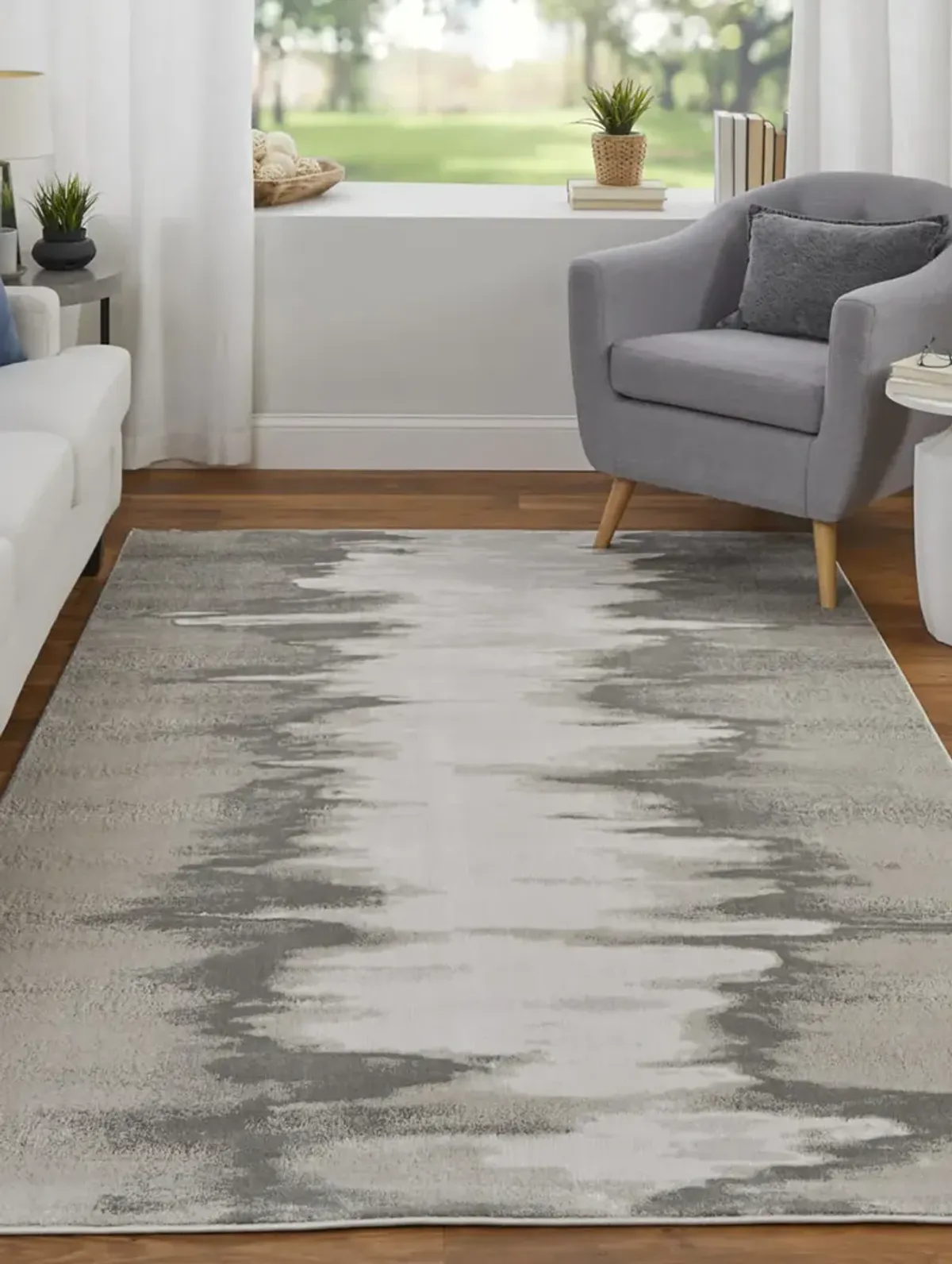 Micah 39LQF 1'8" x 2'10" Gray/Taupe/Ivory Rug