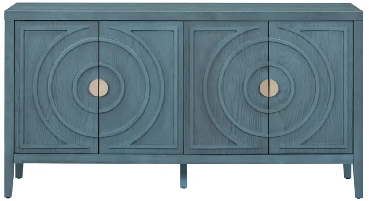 Merax Retro Circular Groove Door Sideboard