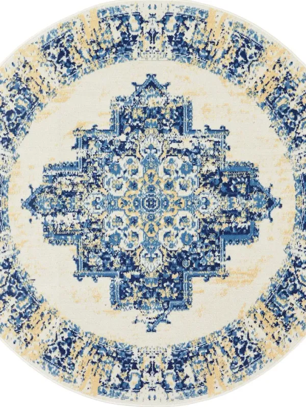 Grafix GRF14 White 4' x Round Rug