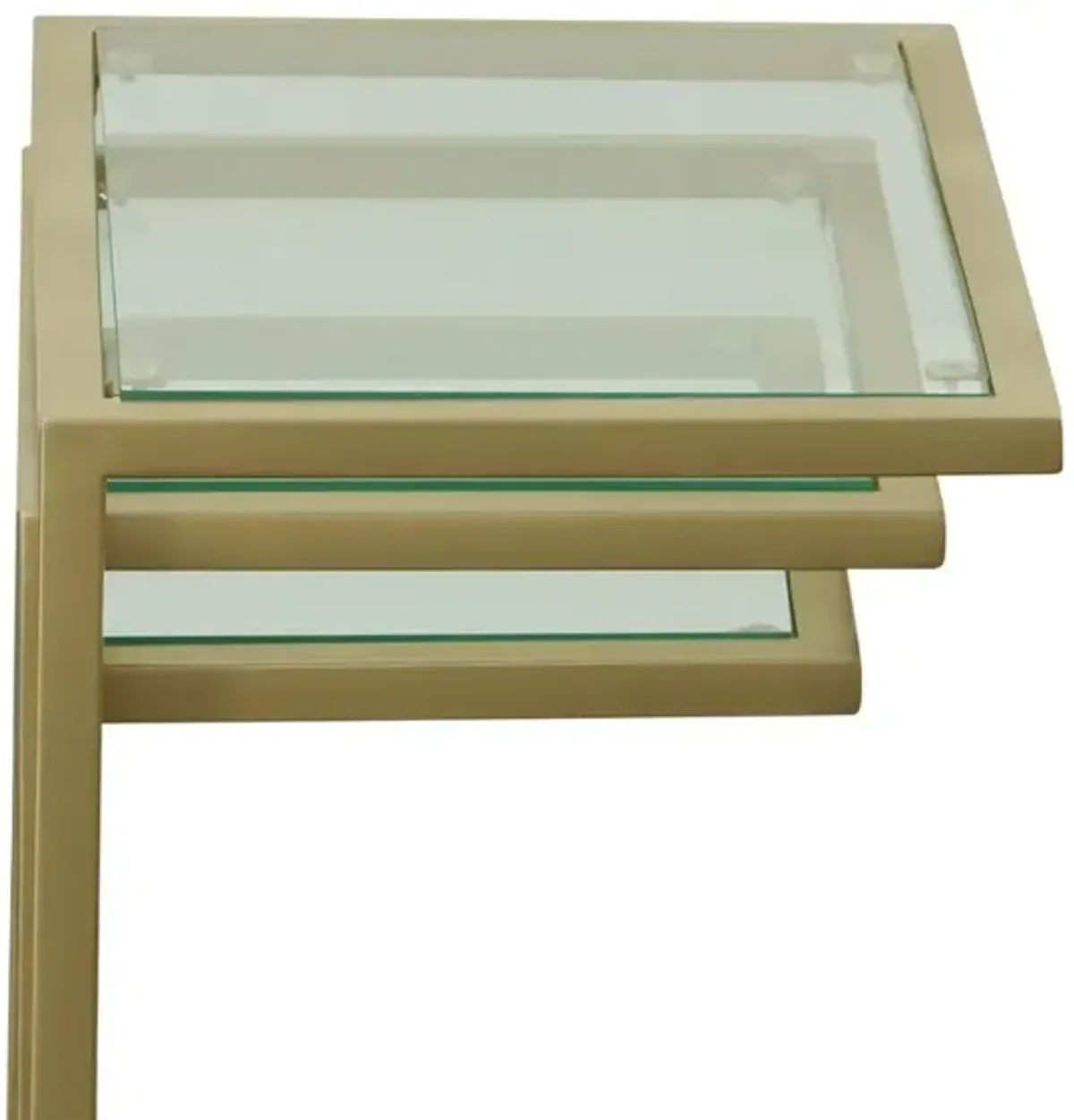 Carolina Living Addison Nesting Table Set - Glass Top - Gold Base