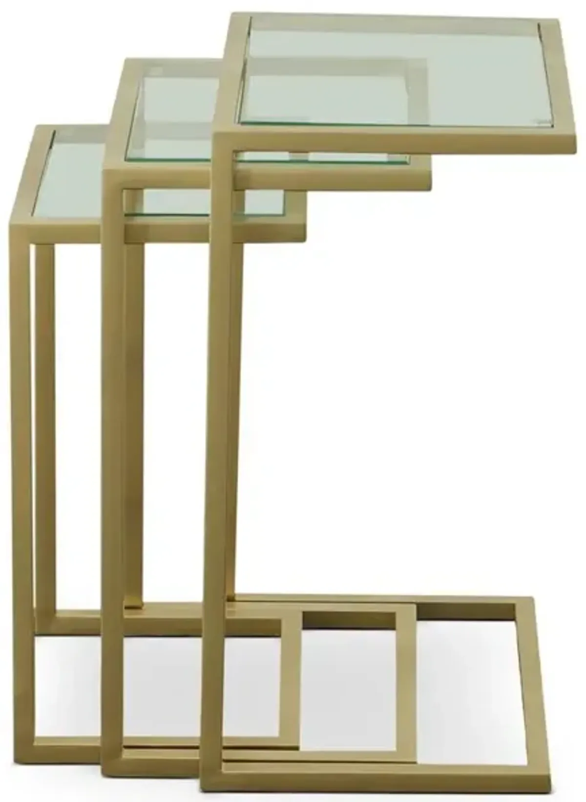 Carolina Living Addison Nesting Table Set - Glass Top - Gold Base