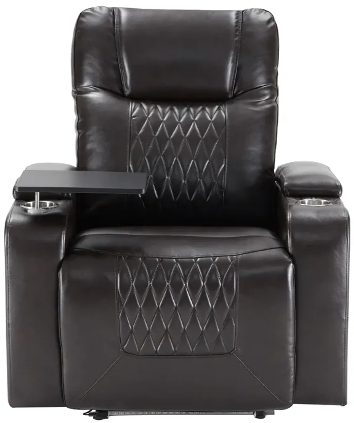 Merax Power Motion Recliner with USB Charging Port and Hidden Arm Storage 2 Convenient Cup Holders Design and 360° Swivel Tray Table