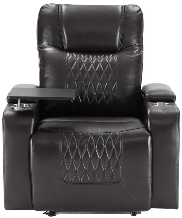 Merax Power Motion Recliner with USB Charging Port and Hidden Arm Storage 2 Convenient Cup Holders Design and 360° Swivel Tray Table