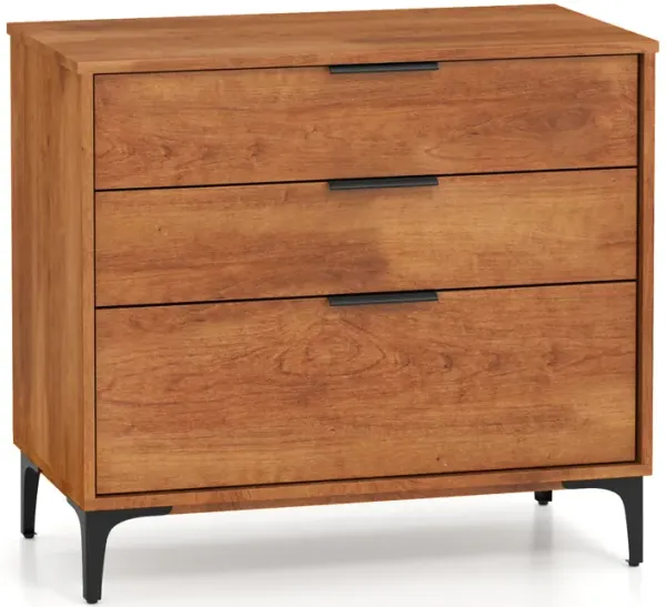 3-Drawer Dresser with Interlock System for Bedroom or Living Room Storage and Organization