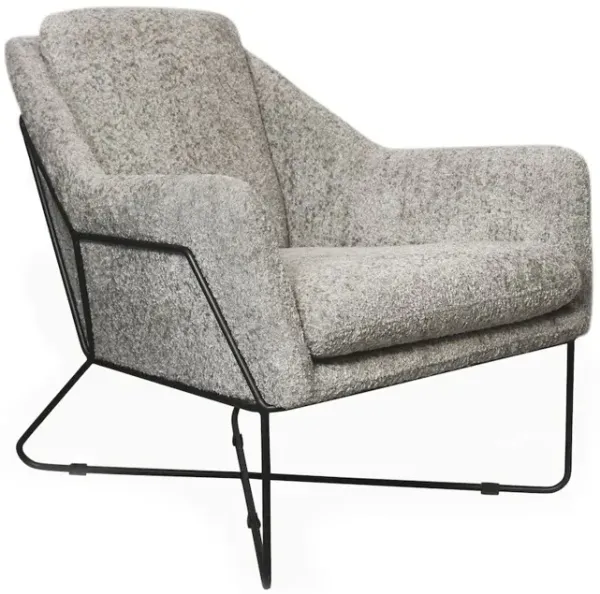 Emilia Lounge Chair in Gray Boucle Fabric