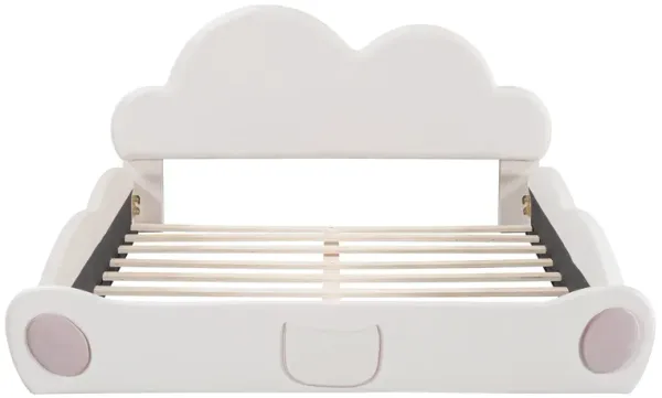 Merax Upholstered Platform Bed with Cloud-shaped Headboard