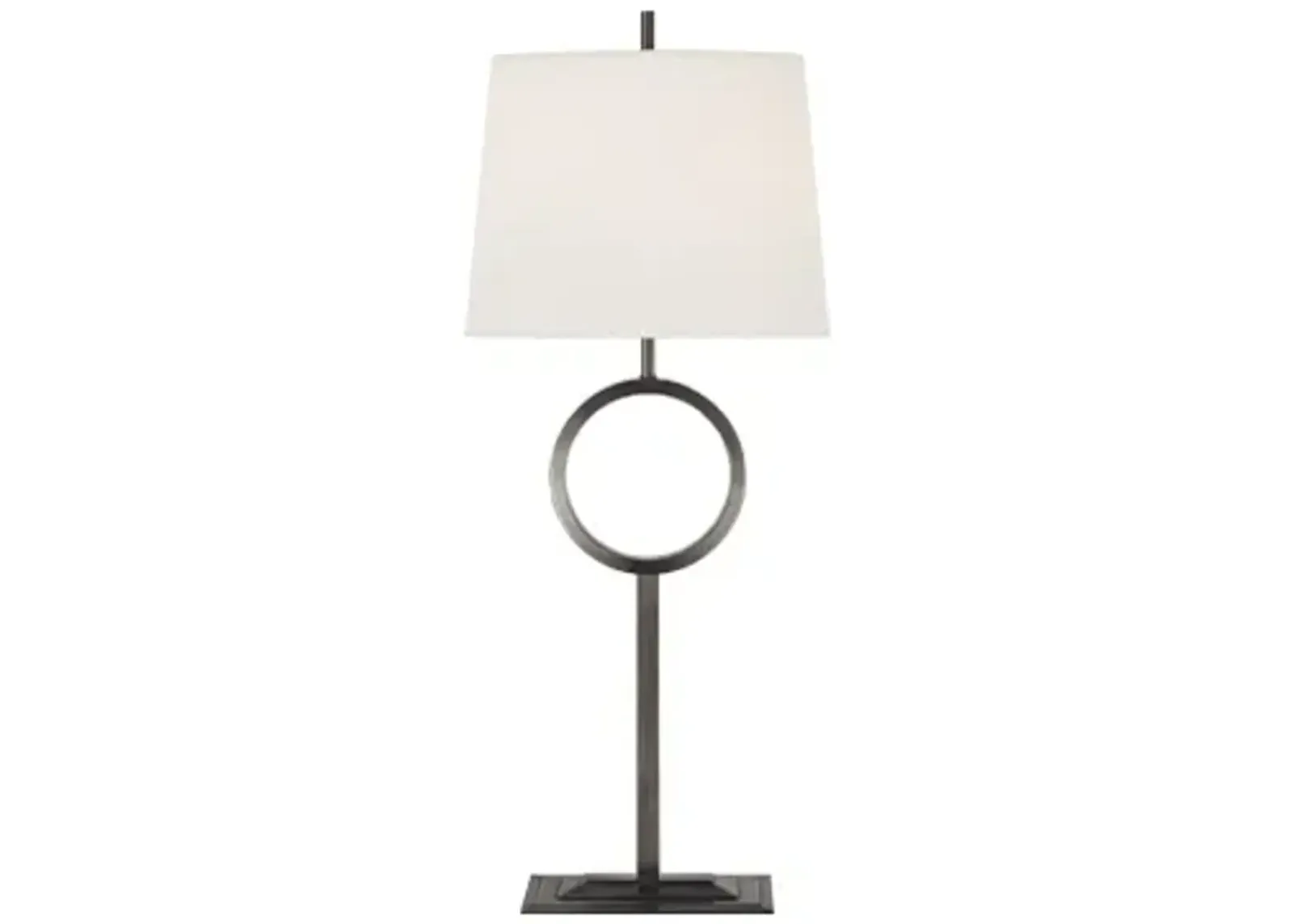 Simone Medium Buffet Lamp in Bronze with Linen Shade