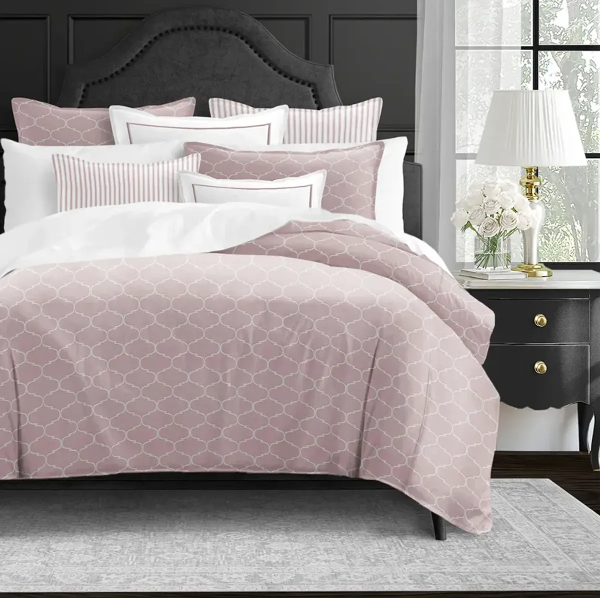 6ix Tailors Fine Linens Gazebo Ballet Pink Duvet Cover Set