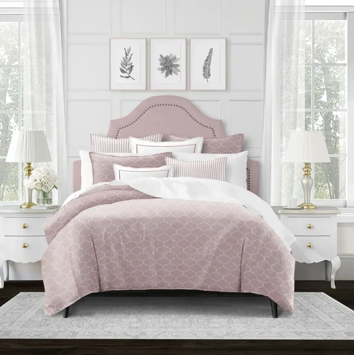 6ix Tailors Fine Linens Gazebo Ballet Pink Duvet Cover Set