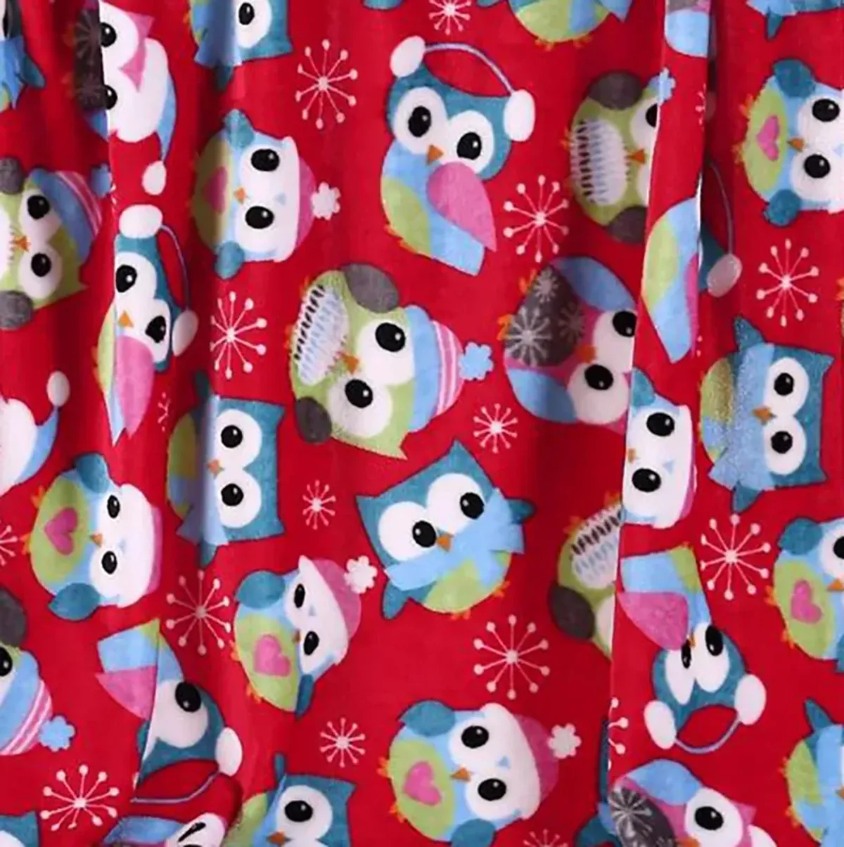 Plazatex MicroPlush Owl Printed Holiday Throw Blanket - 50x60", Multi