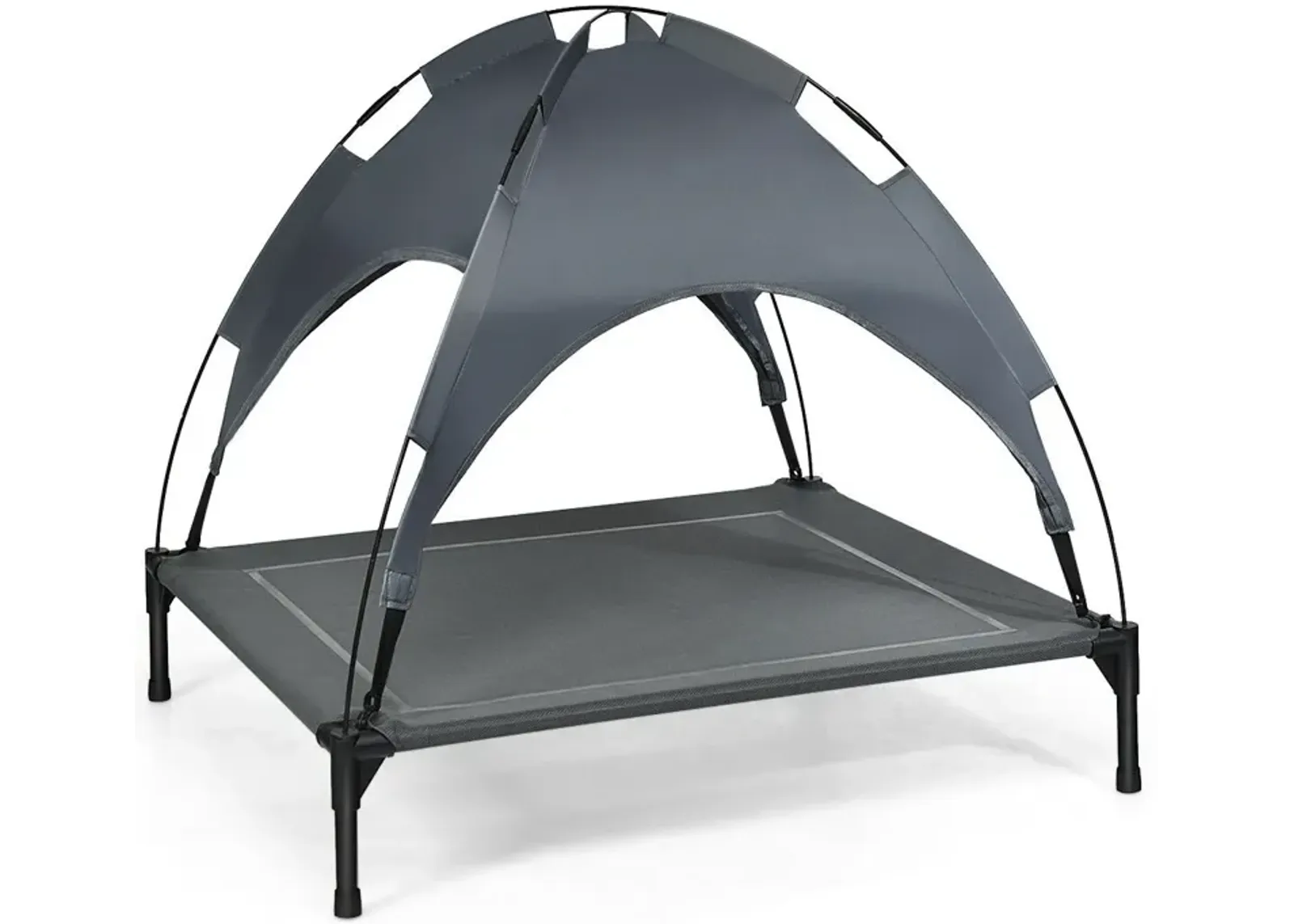 Portable Elevated Outdoor Pet Bed with Removable Canopy Shade