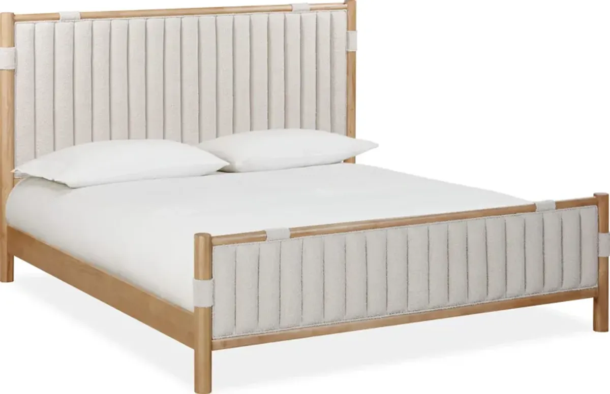 Furano Full-size Upholstered Panel Bed in Ginger and Brun Boucle