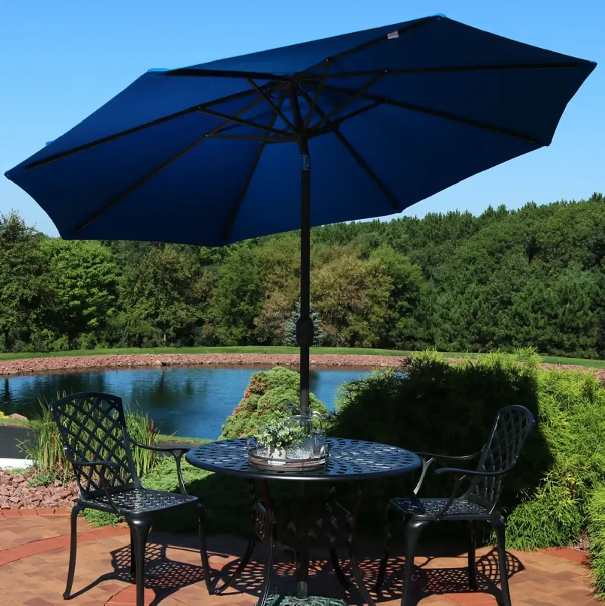 Sunnydaze 9 ft Sunbrella Patio Umbrella with Tilt and Crank