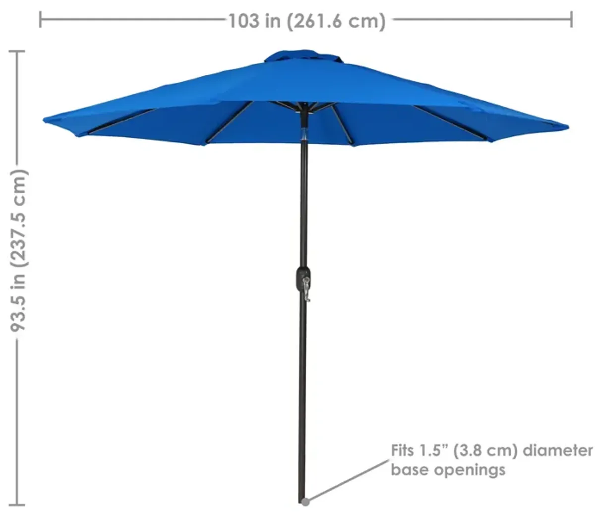 Sunnydaze 9 ft Sunbrella Patio Umbrella with Tilt and Crank