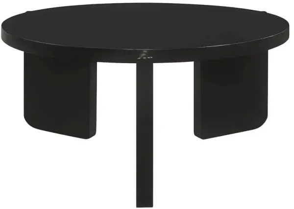 Cordova Round Solid Wood Coffee Table Black