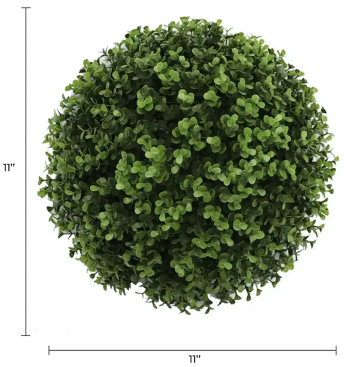 Natural Green Artificial Buxus Topiary Ball 11" UV Resistant Set of 2