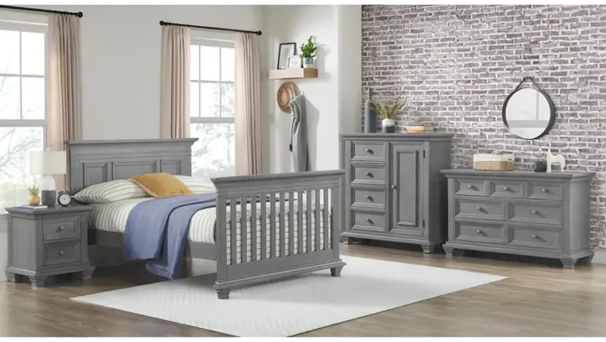 Oxford Baby Weston 4 In 1 Convertible Crib Dusk Gray