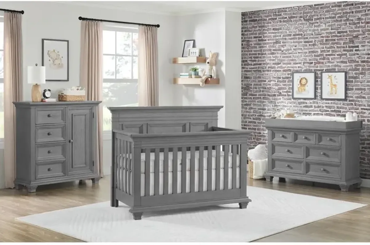 Oxford Baby Weston 4 In 1 Convertible Crib Dusk Gray