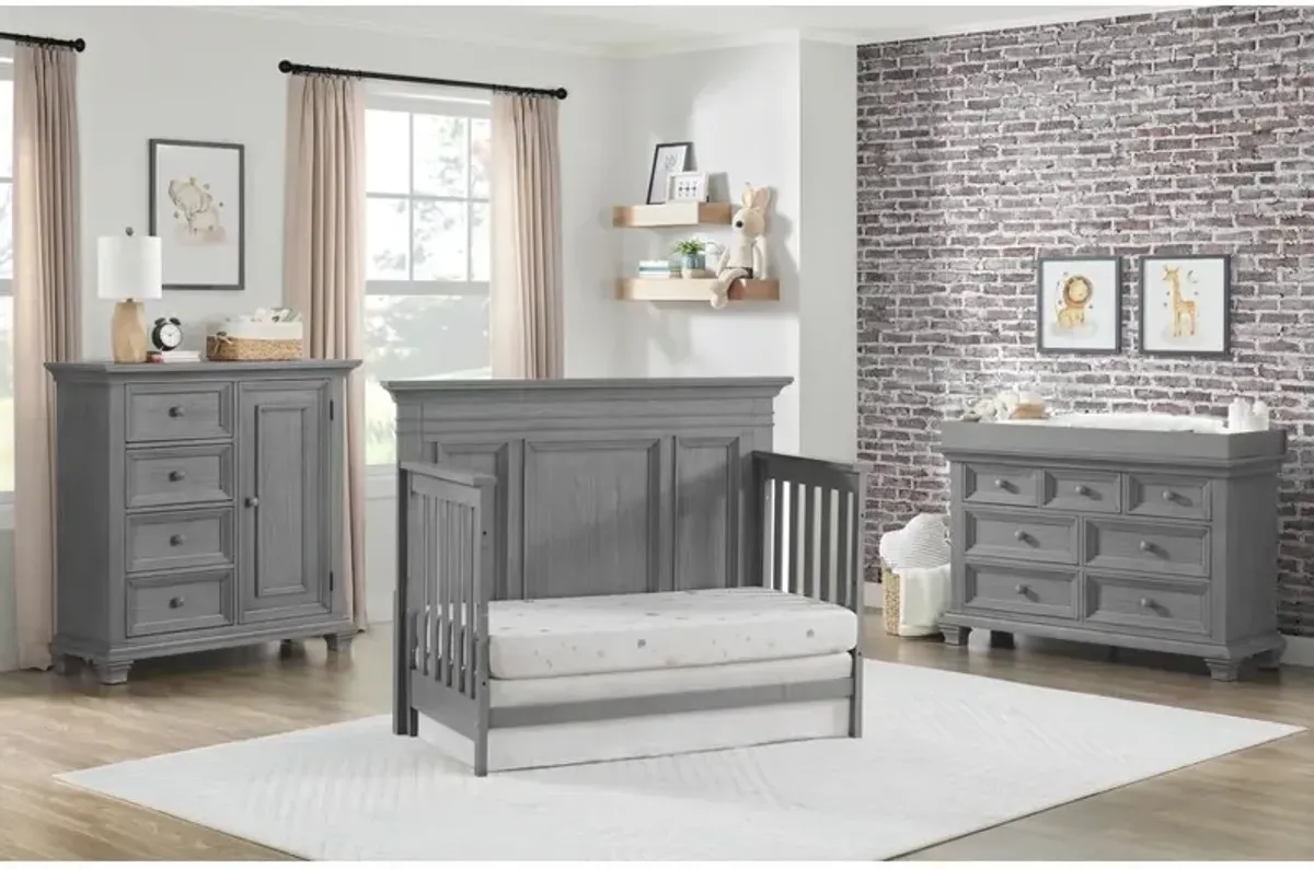 Oxford Baby Weston 4 In 1 Convertible Crib Dusk Gray