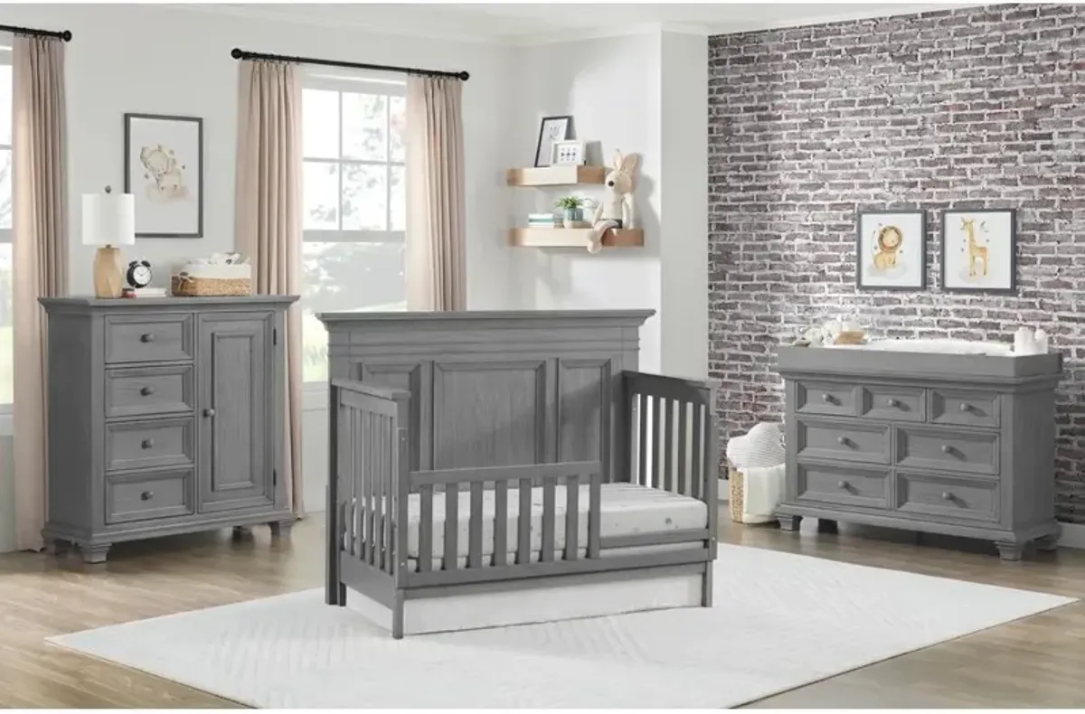 Oxford Baby Weston 4 In 1 Convertible Crib Dusk Gray