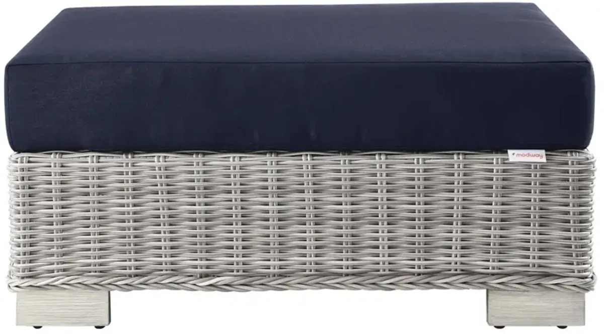 Conway Outdoor Patio Wicker Rattan Ottoman